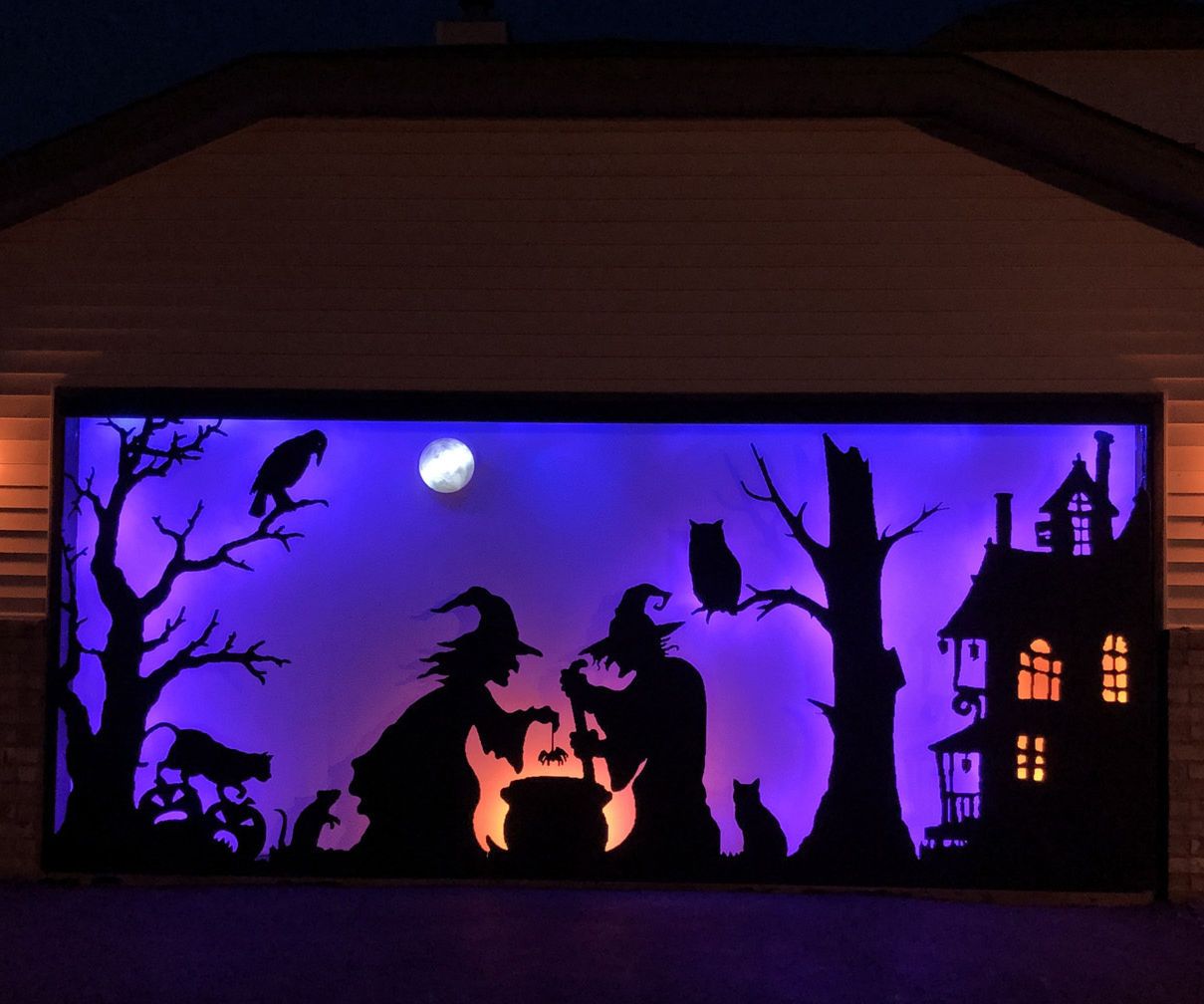 Halloween Silhouette for a Large Garage Door