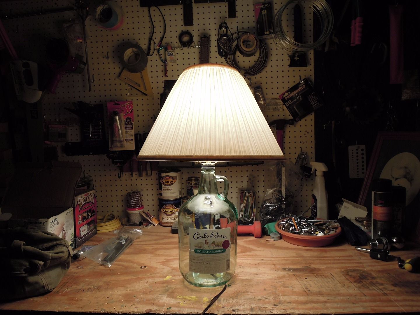 Upcycled Wine Jug Lamp