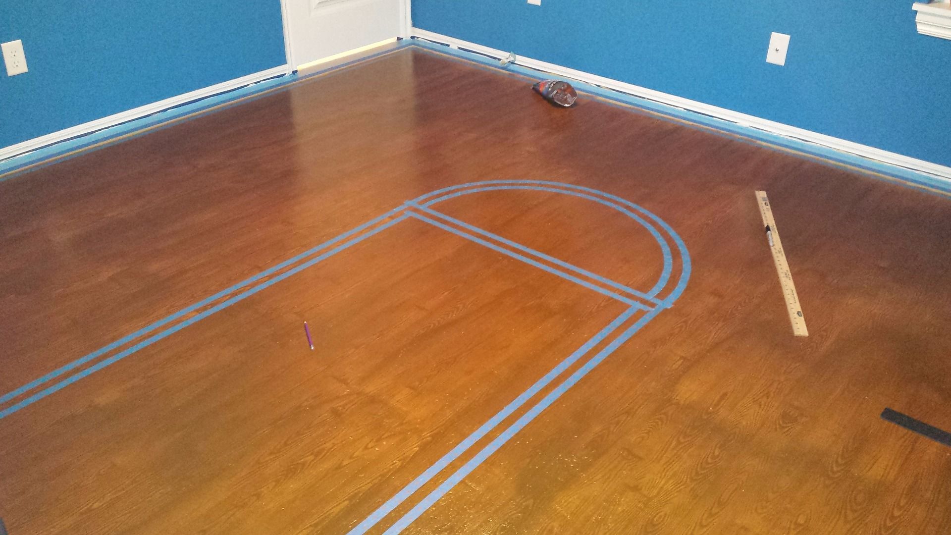 Painted Plywood Subfloor Basketball Court 11 Steps (with Pictures