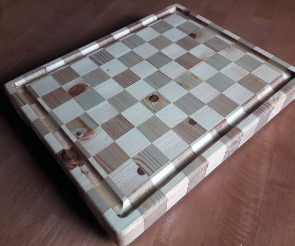 Chessboard Style Cutting Board From Offcuts