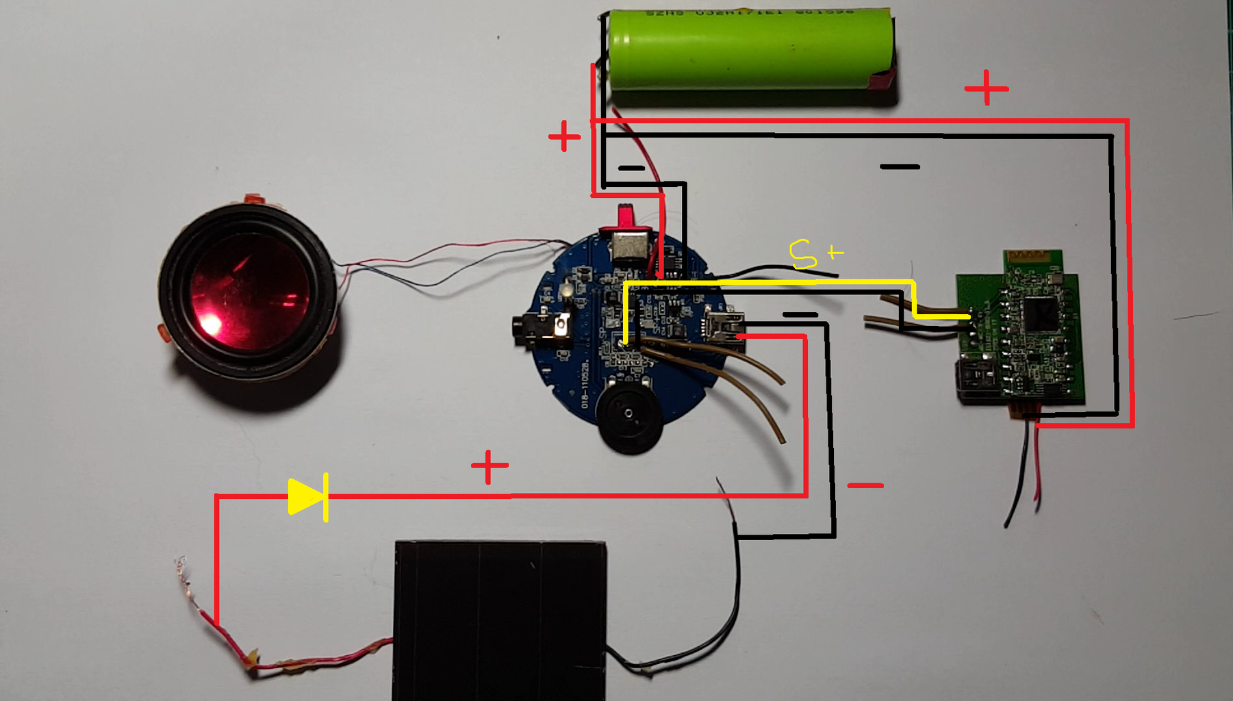 Making a Bluetooth Solar Powered Speaker : 5 Steps Circuit Diagram
