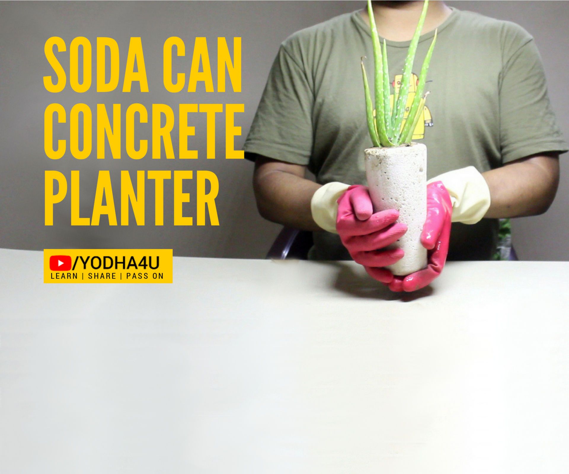 DIY SODA CAN CONCRETE PLANTER 