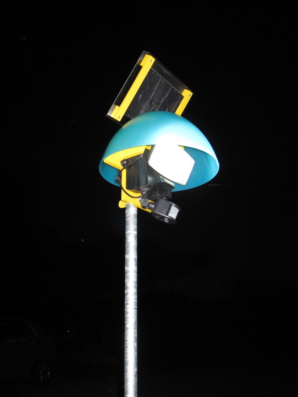 Solar Lamp on a Pole, Under a Bowl