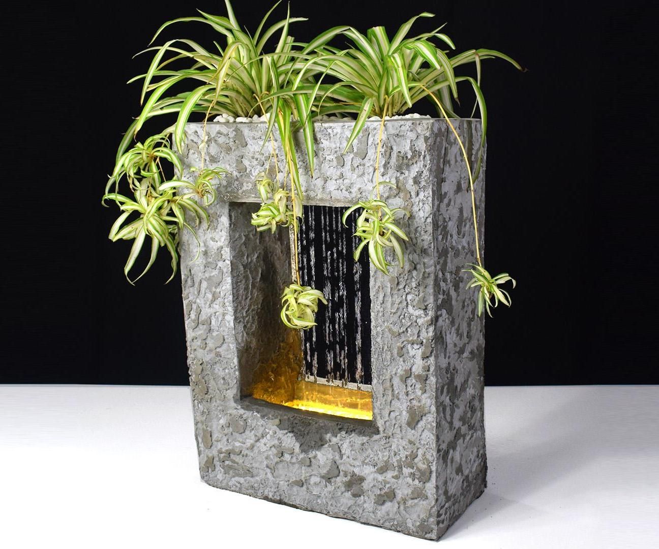 Concrete RainFall Fountain Planter