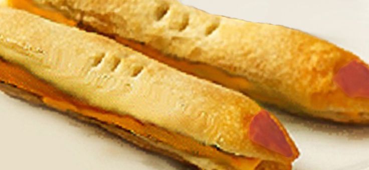 Grilled Cheese 'Witch Fingers' With Tomato Rice 'Blood and Maggot' Soup
