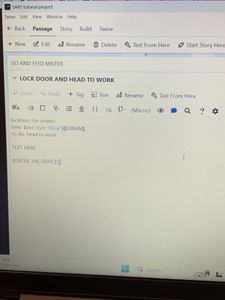 Recreate in Twine / Test / Fail / Make It Work