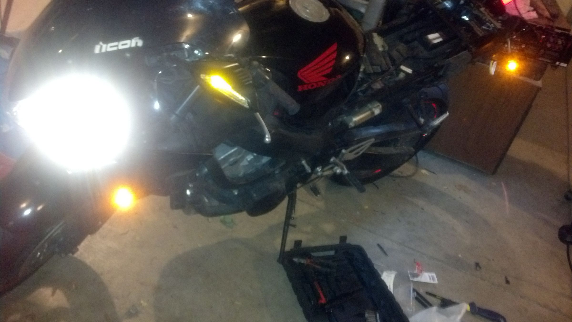 Motorcycle After Market LED Lighting and Accessory Sockets.