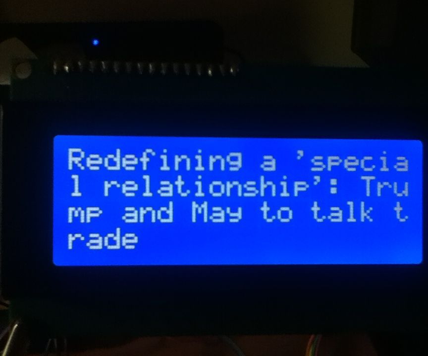 20 X 4 LCD News Rss Feed With Adruino/python