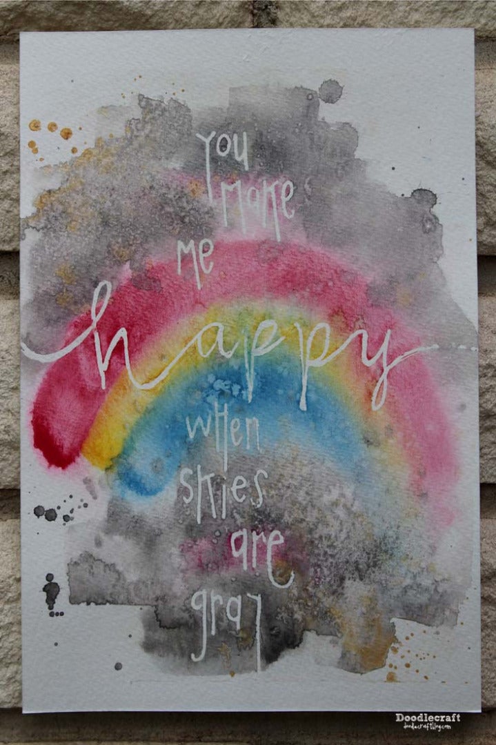 Watercolor Word Art With Frisket!