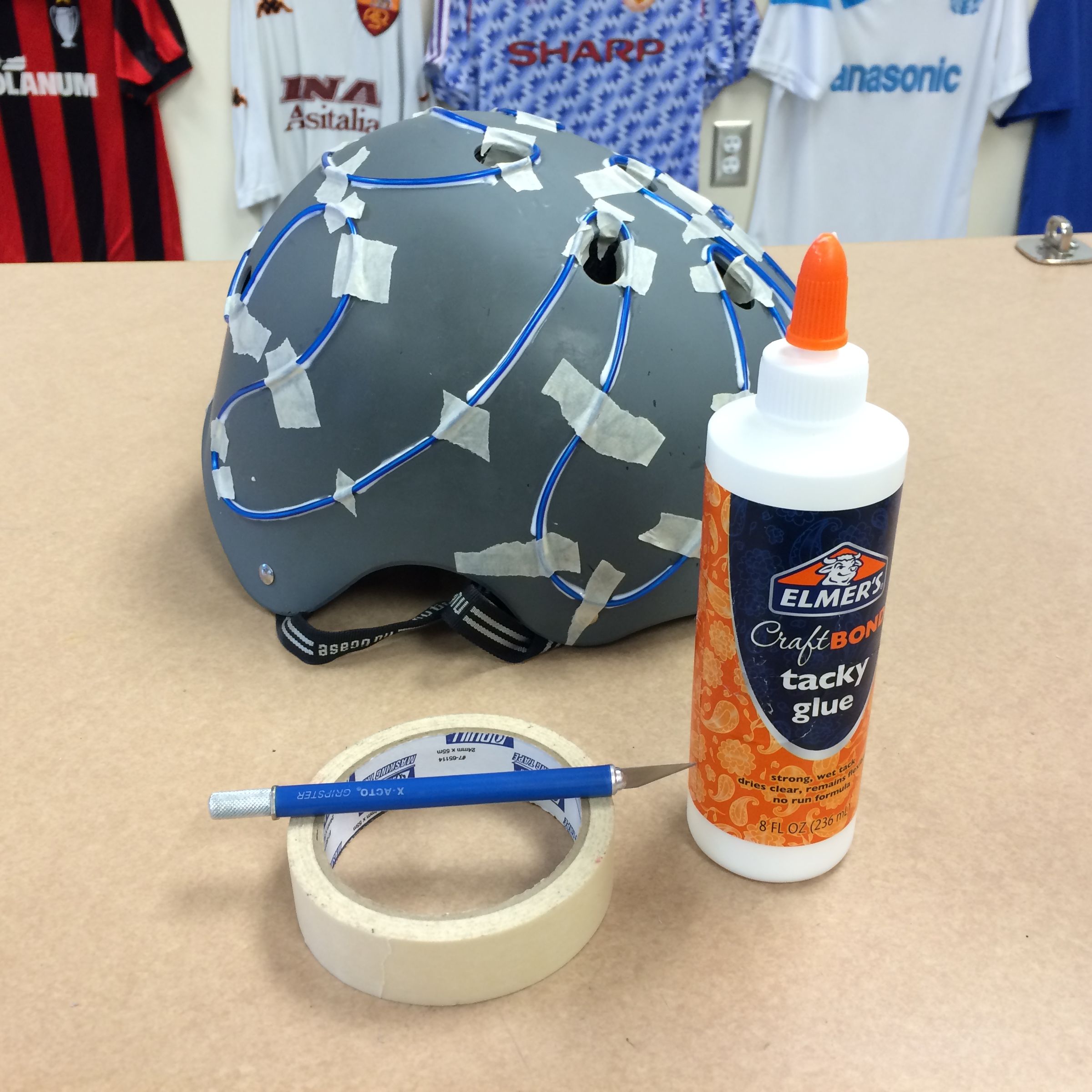 bike helmet glue EL Wire Bike Helmet : 7 Steps (with Pictures)