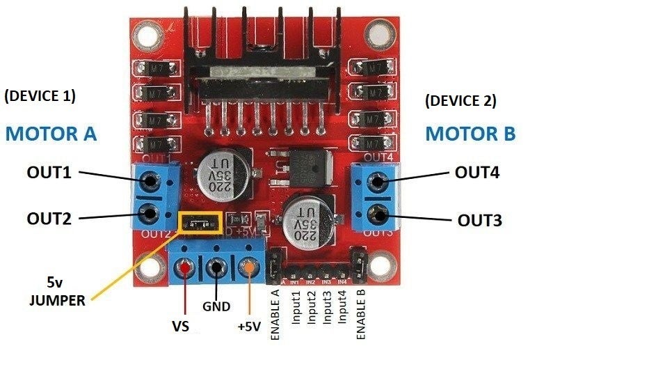 Motorobit L298N Voltaj Regulatörlü Çift Motor Sürücü Kartı Fiyatı