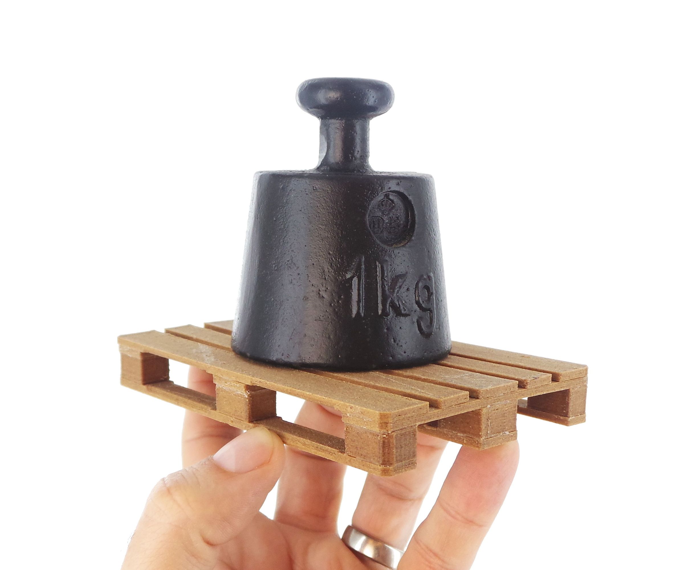 3D-printed Scale Model of EUR Pallet (made of Wood-based Filament)