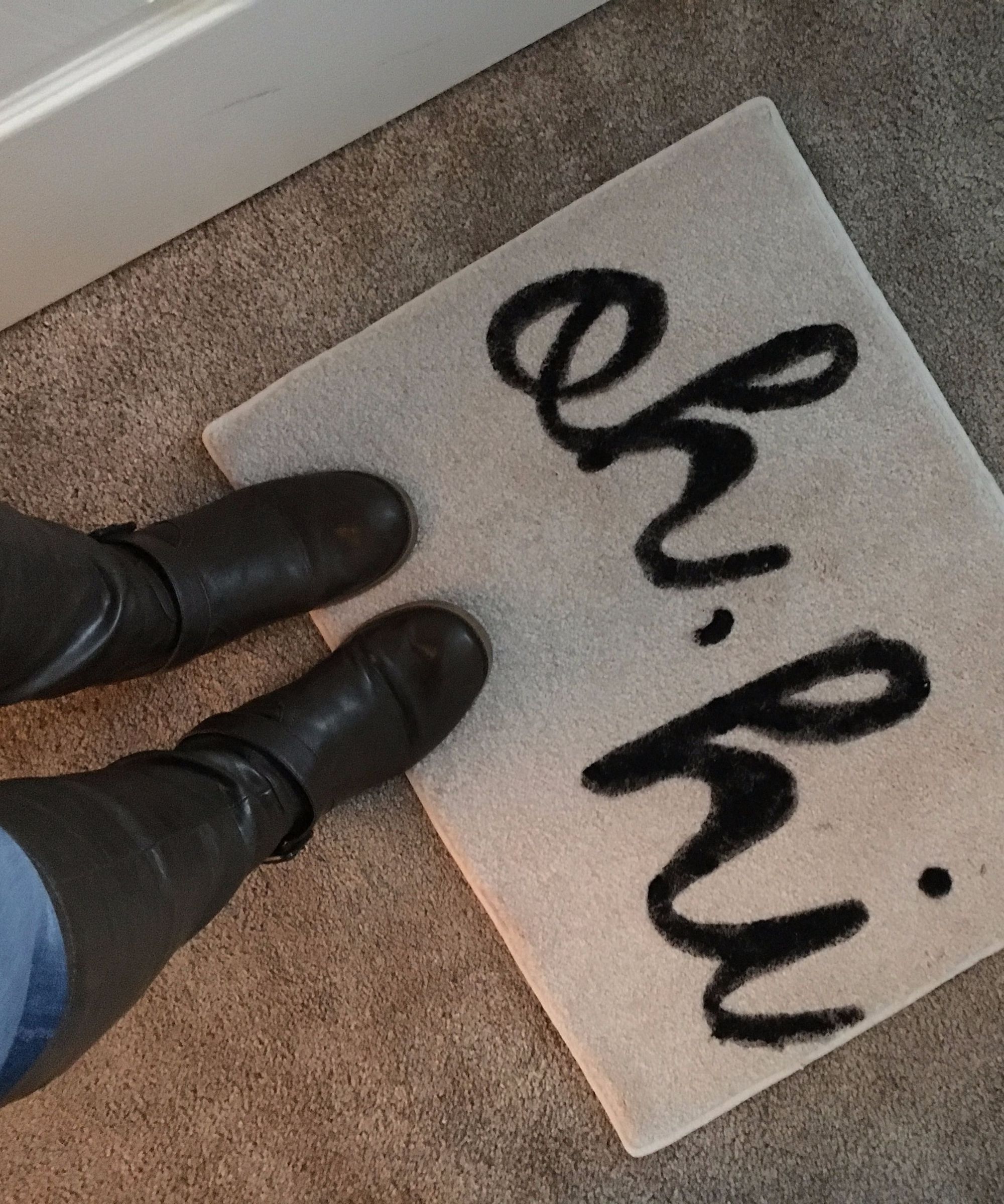 DIY Stenciled Welcome Mat