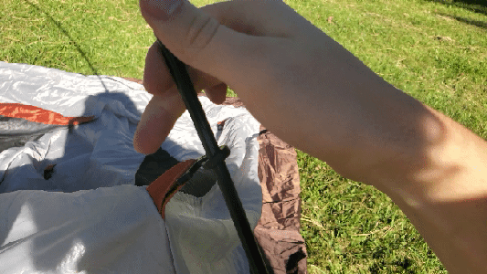 Attach Tent Supports to First Pole