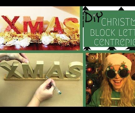 DIY Christmas Block Letter Centrepiece 
