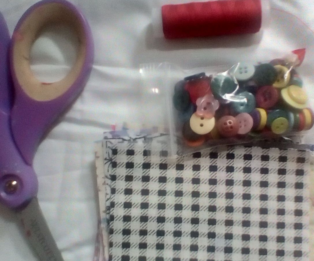 Sewn Fabric Flowers on a Pillow Case