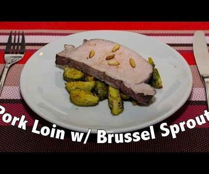 Pork Loin With Brussel Sprouts & Pine Nuts in Red Wine Sauce (Great for Non Boring Meal Prep) 