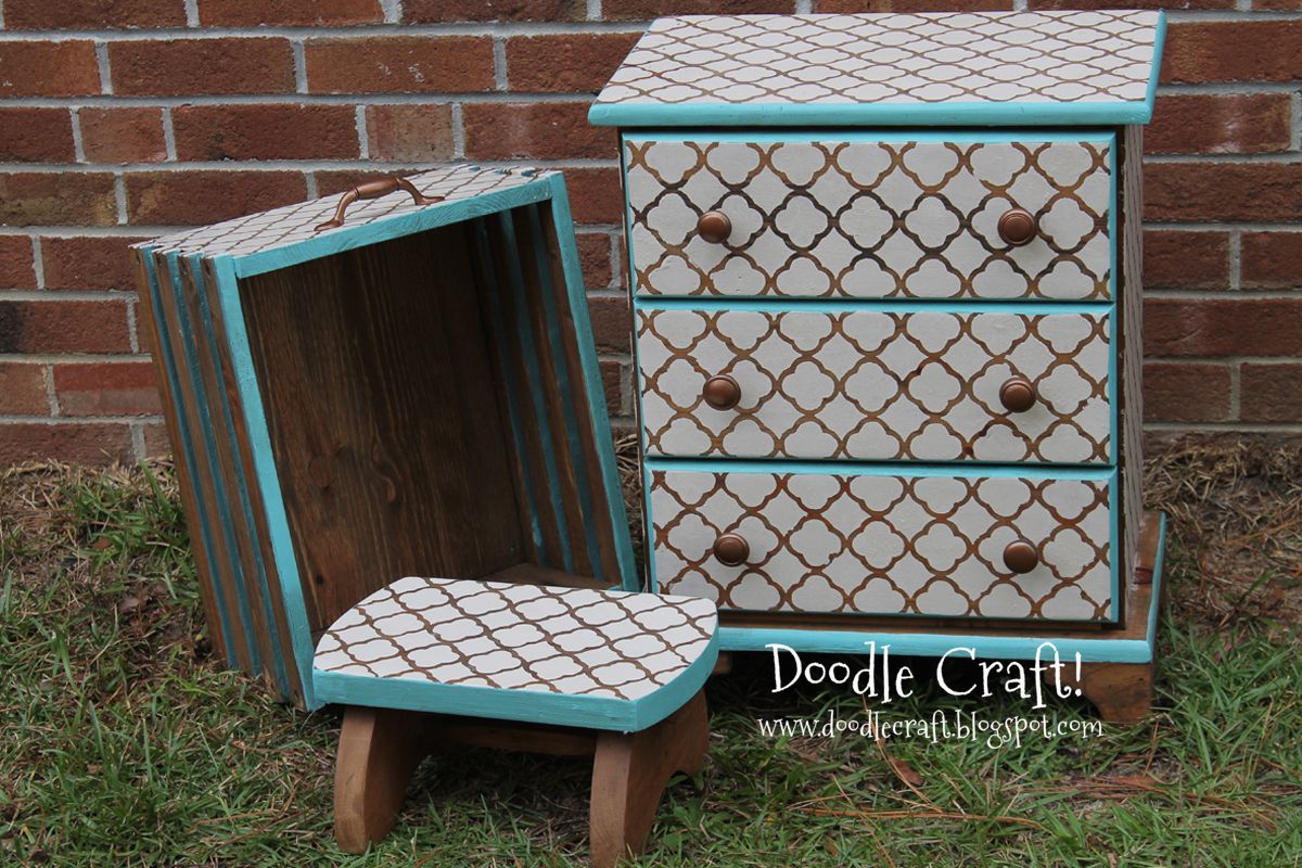 DIY Custom Stencil and Stain Furniture!