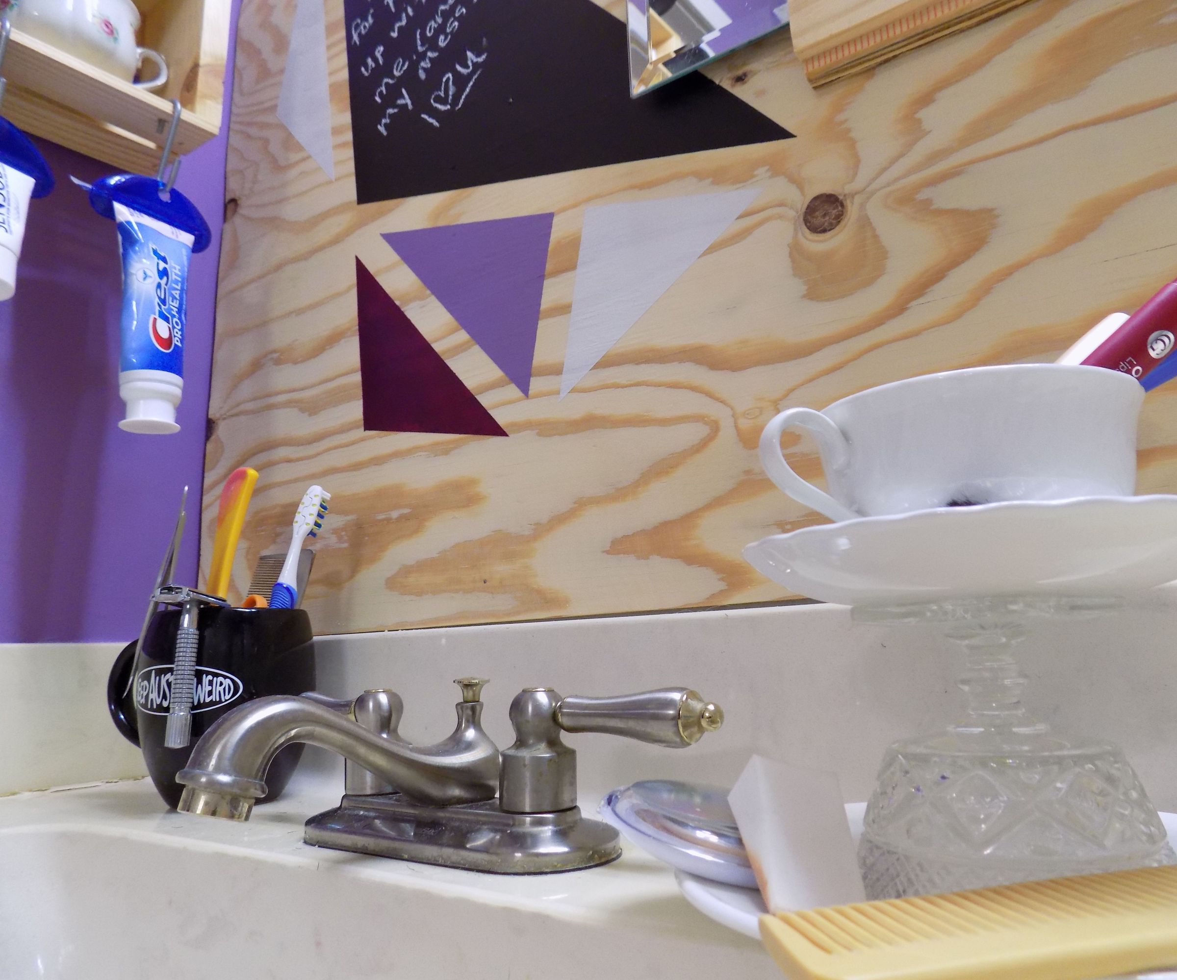 Wallpaper to Wood: a Bathroom Remodel