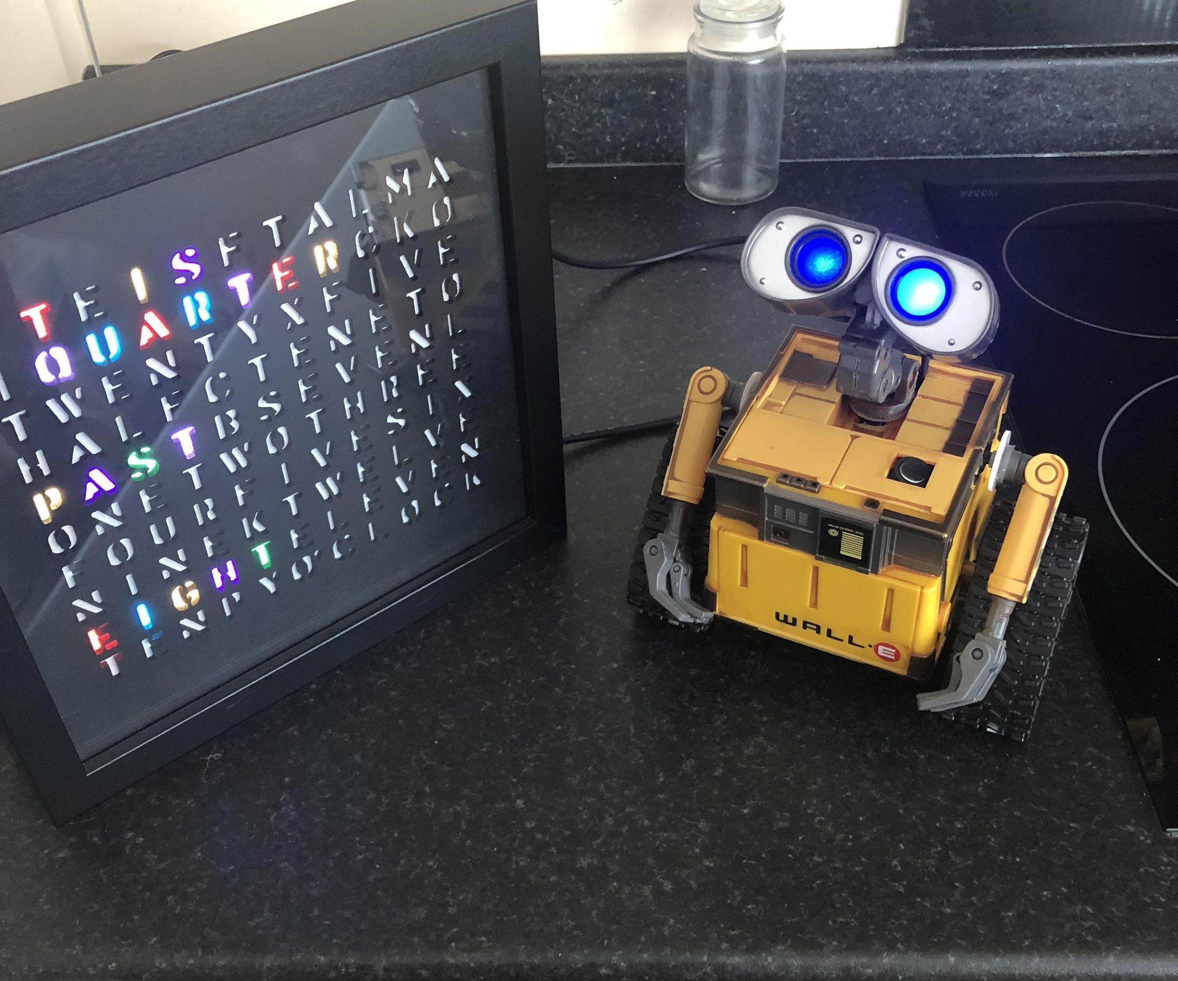 Word Clock,Arduino LED Animated Rainbow Word Clock Using WS2812b Strip With Fusion360 and Vetric Cut2D