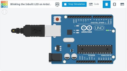 Blinking the Inbuilt LED on Arduino UNO Using Tinkercad : 7 Steps ...