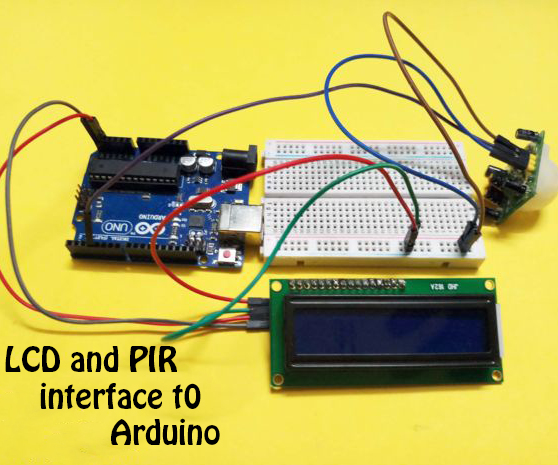 PIR Sensor and LCD Interface to Arduino