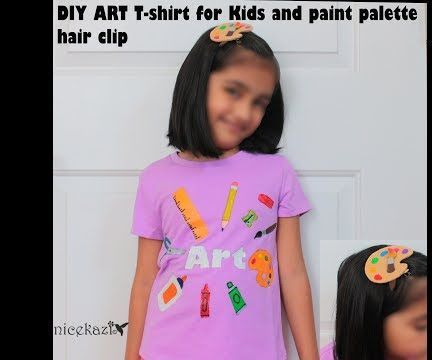 DIY Art T-shirt for Kids and Paint Palette Hair Clip