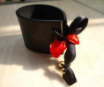Leather & Satin Ribbon Bracelet