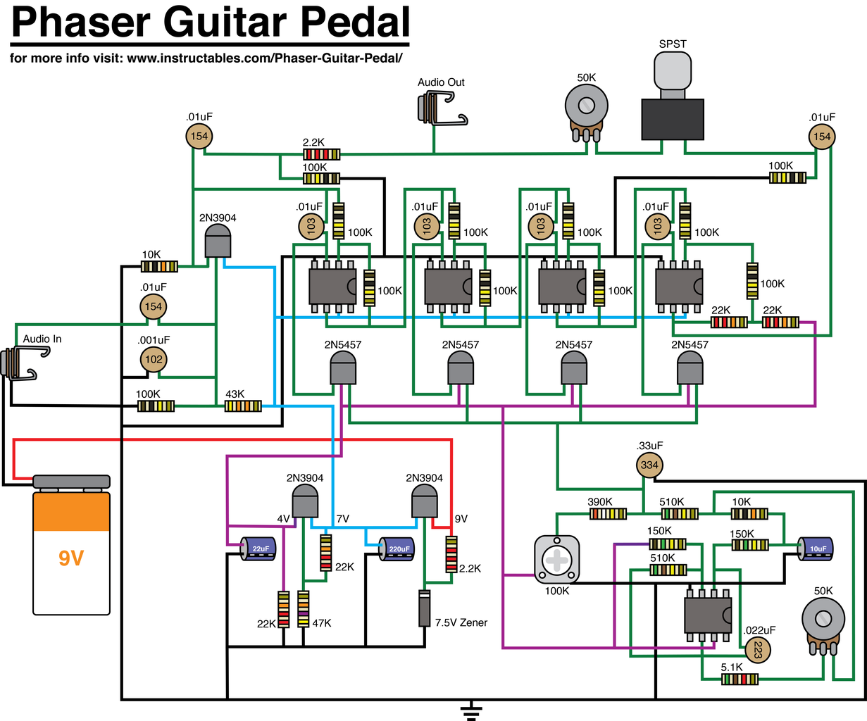 Phaser Guitar Pedal 14 Steps with Pictures Instructables