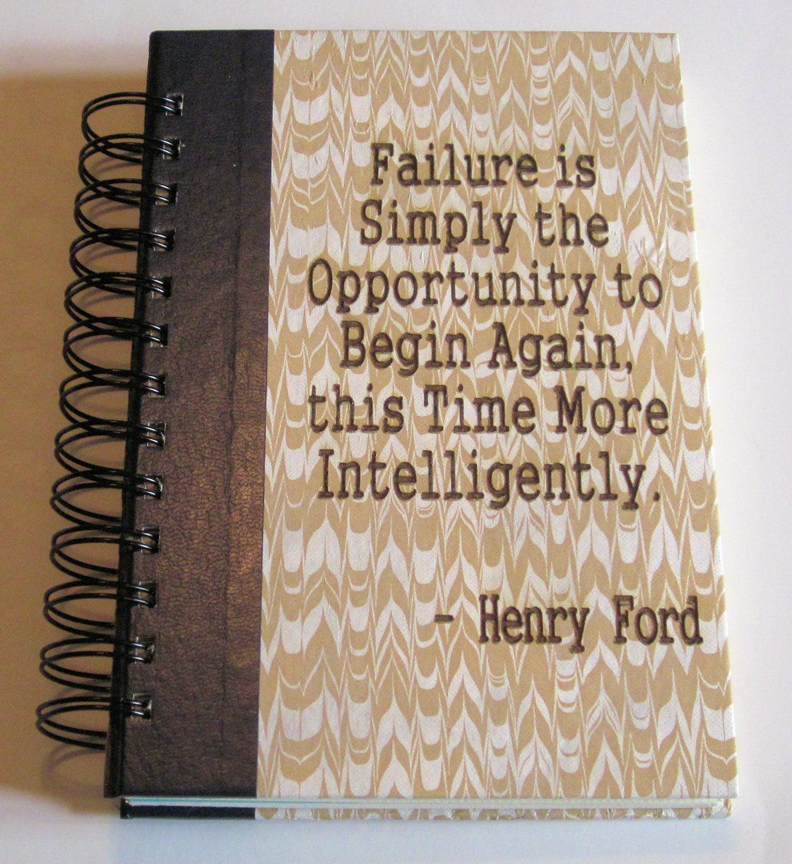 Recycled Journal with Etched Quote from Henry Ford