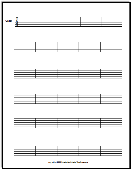 Reading and Writing Guitar Tablature