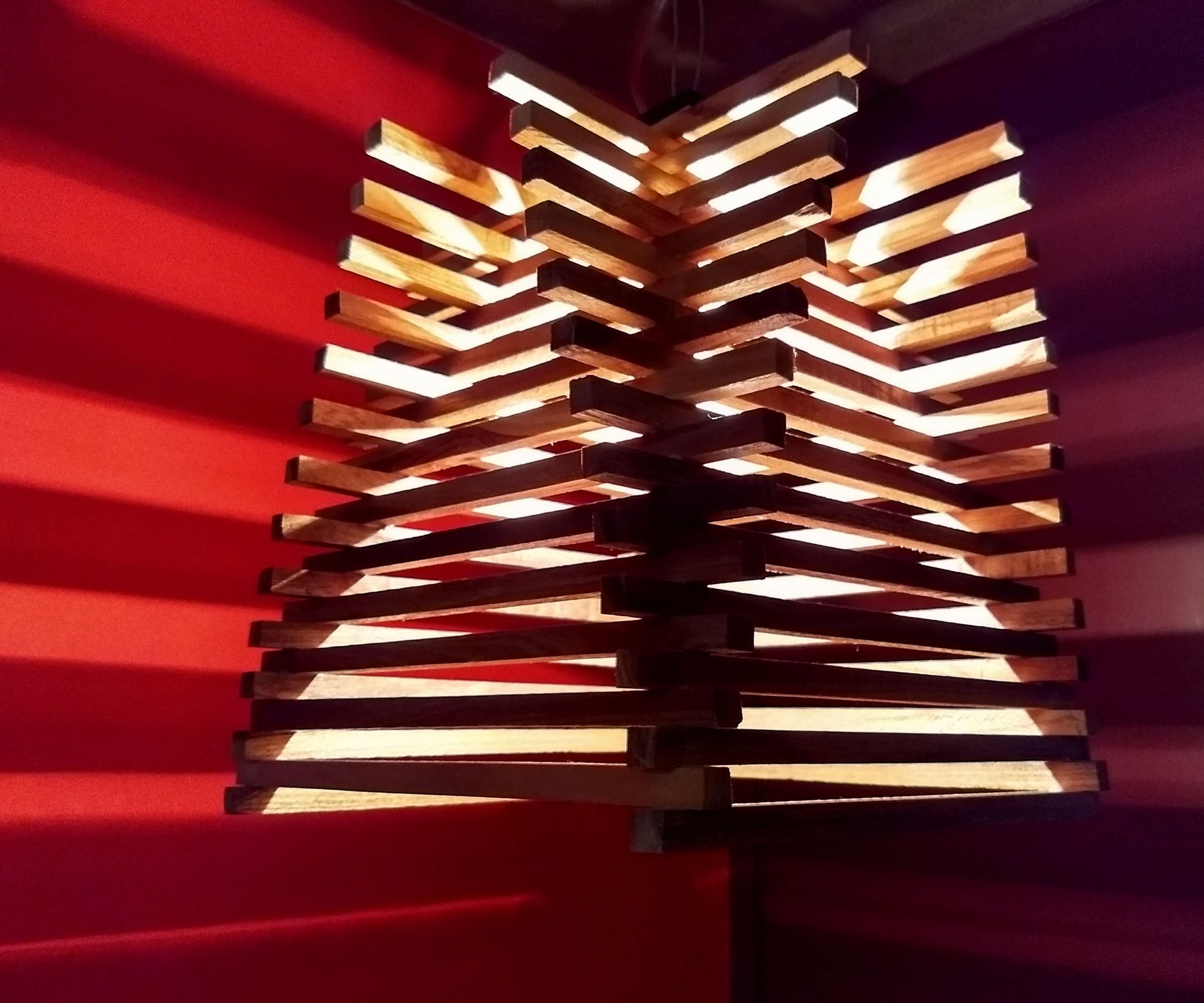 Unique and Easy to Make Handmade Wooden Sticks Pendant Lamp