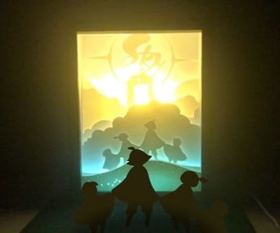 Paper Cut Light Box for Sky
