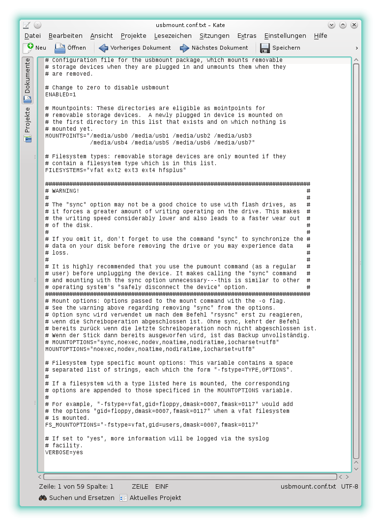 Install and Configure Usbmount