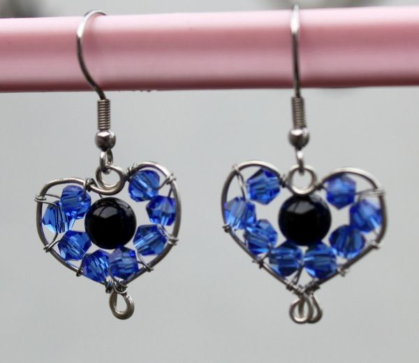 Bead Wrapped Heart Earrings Tutorial