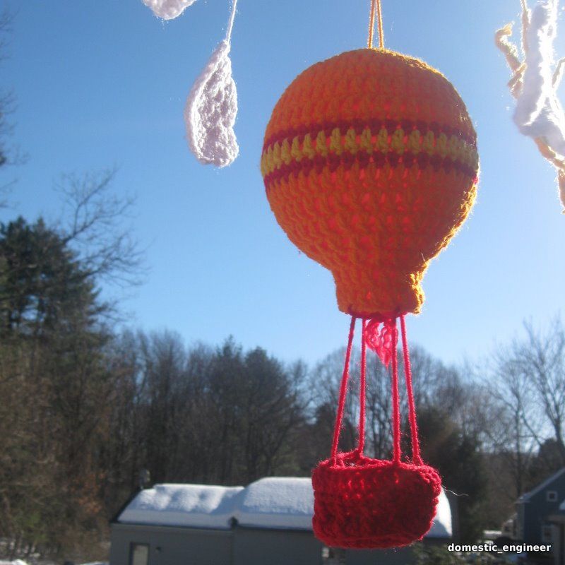 Crocheted Hot Air Balloon Mobile