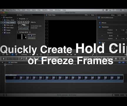 How to Create Hold Clips in Final Cut Pro X