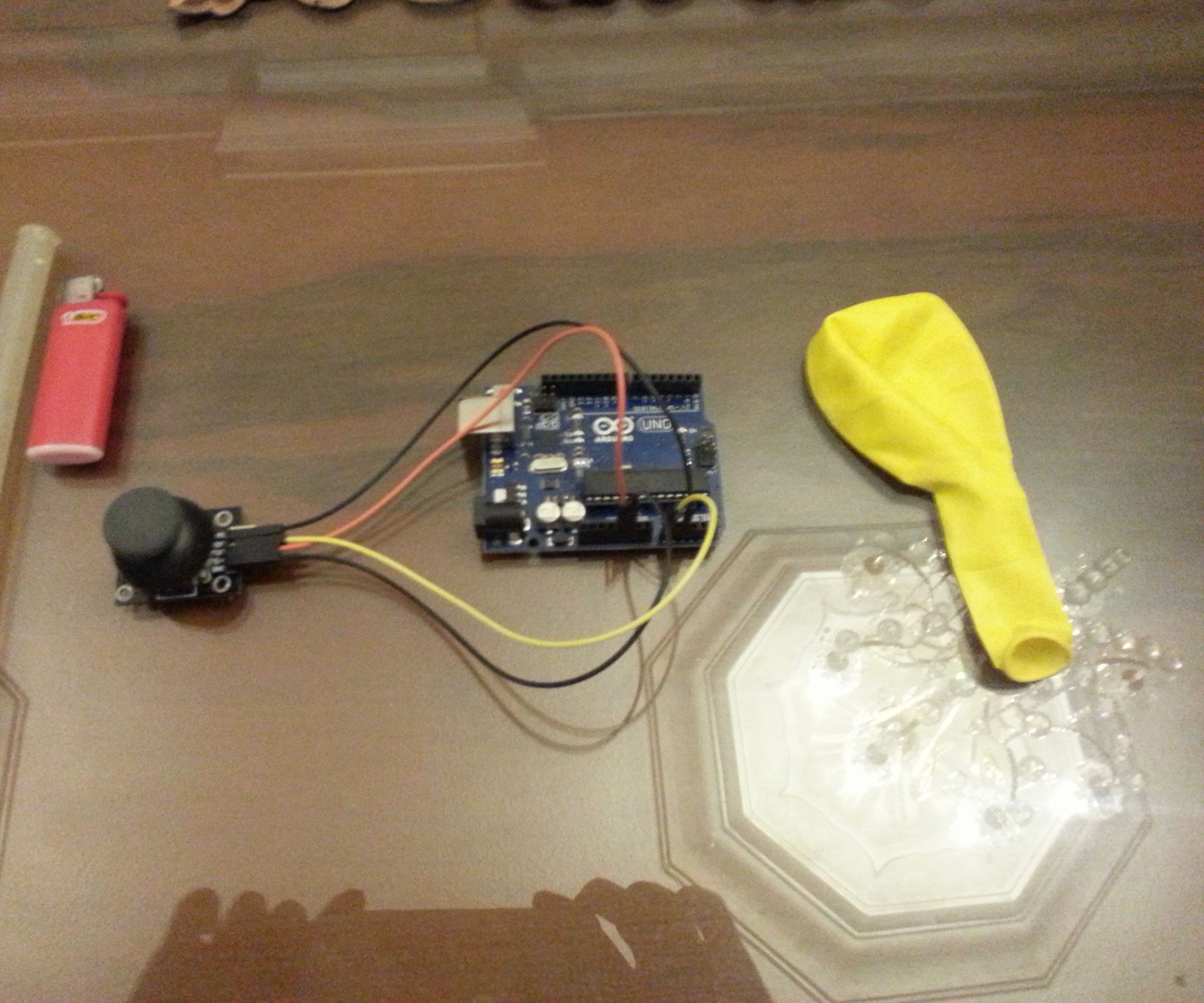 Make a Punching Bag in Arduino and Unity Using a Joystic and Balloon 