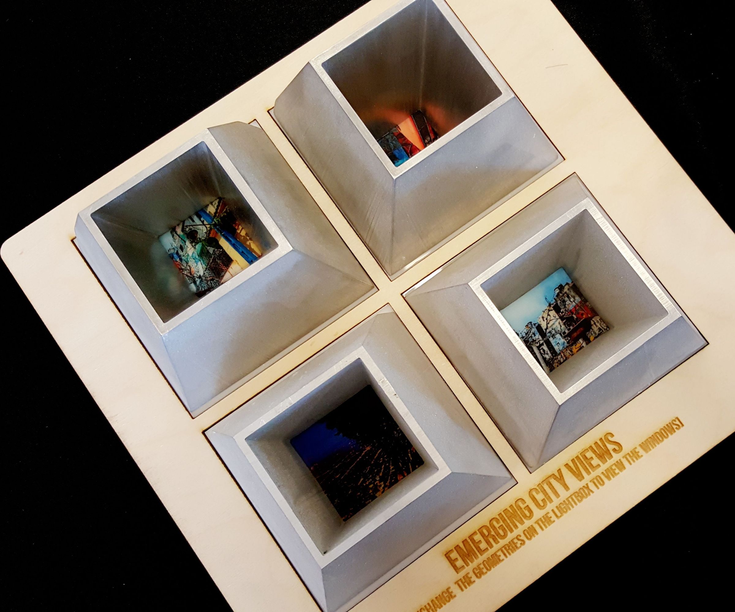 RMS - Emerging City Views - OMAX 5-Axis Waterjet Double Layered Tilt Cut With Lightbox