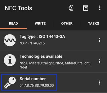 Retrieving the UIDs of the NFC Tags