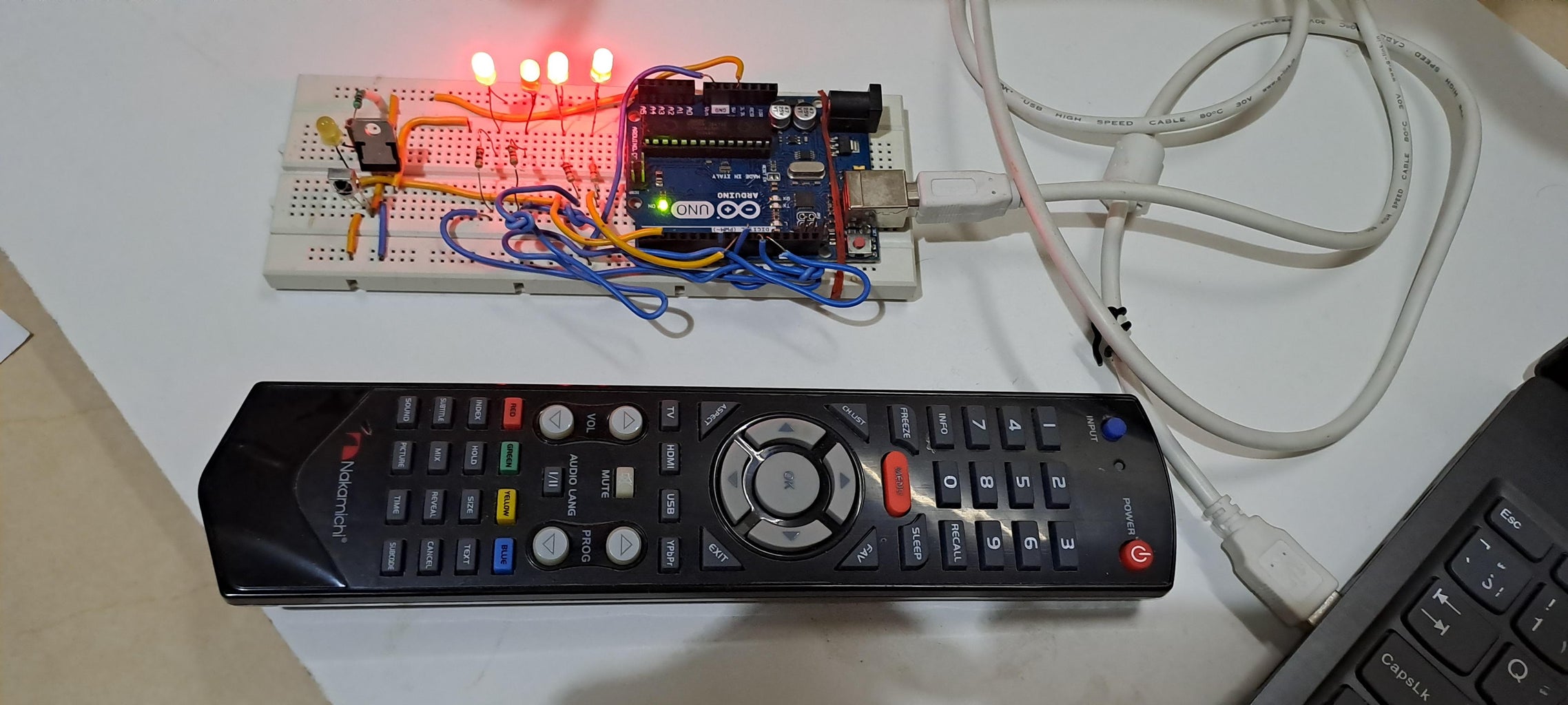 Controlling Arduino With IR Television Remote. IR Receiver Is Used to ...
