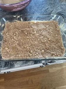 Pour Half of the Streusel