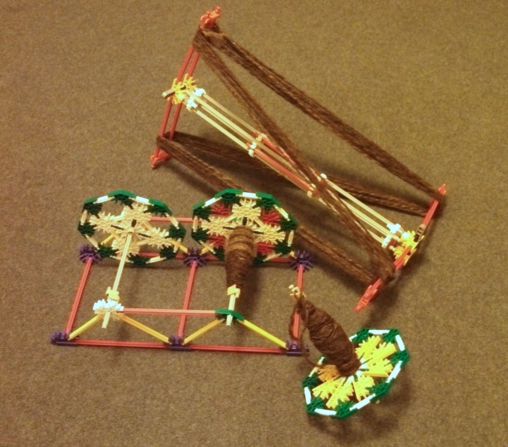 K'nex Drop Spindle, Lazy Kate and Niddy Noddy