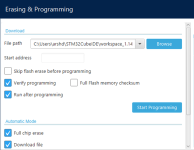 Select Start Automatic Mode