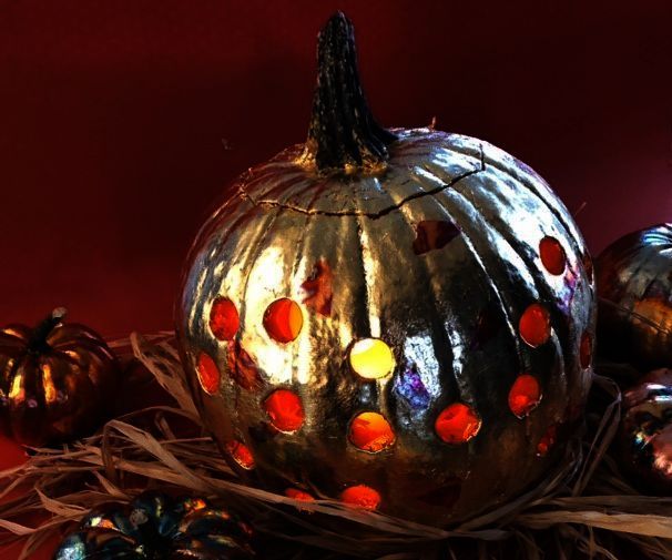 Gold Pumpkin Lantern
