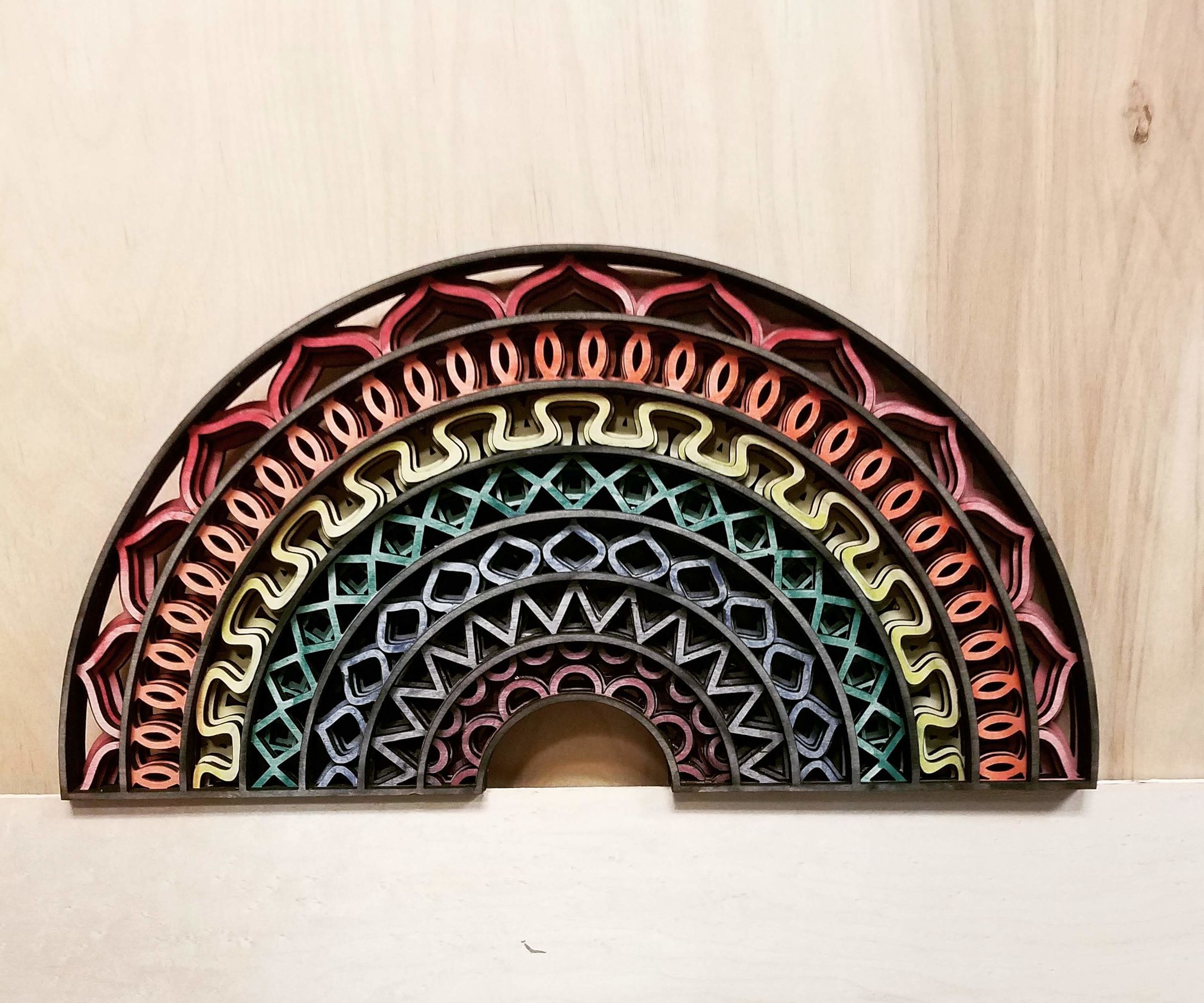 Laser Cut Wood Rainbow