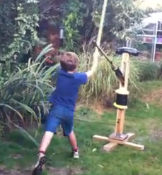 Sword-fighting martial arts practice dummy that fights back!