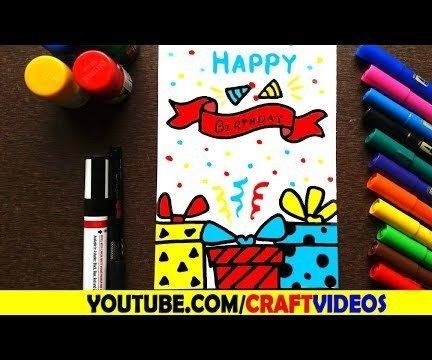 HOW TO DRAW BIRTHDAY CARD