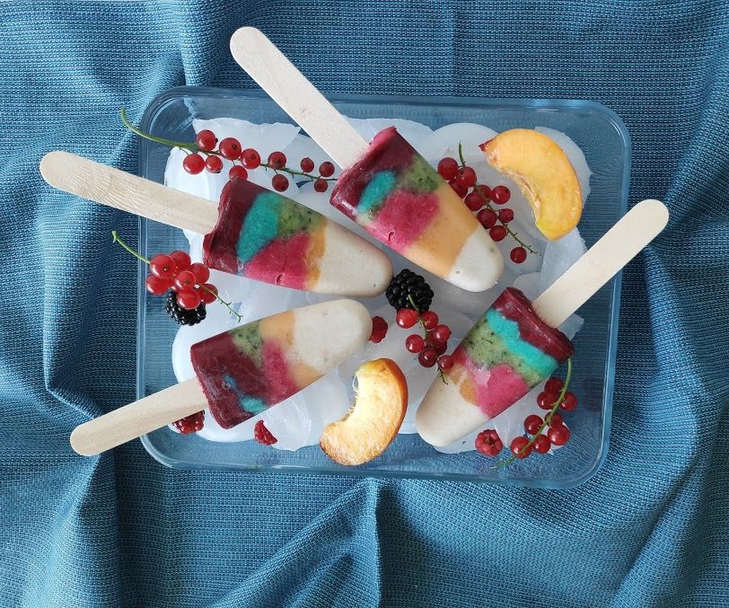 Rainbow Ice Popsicles