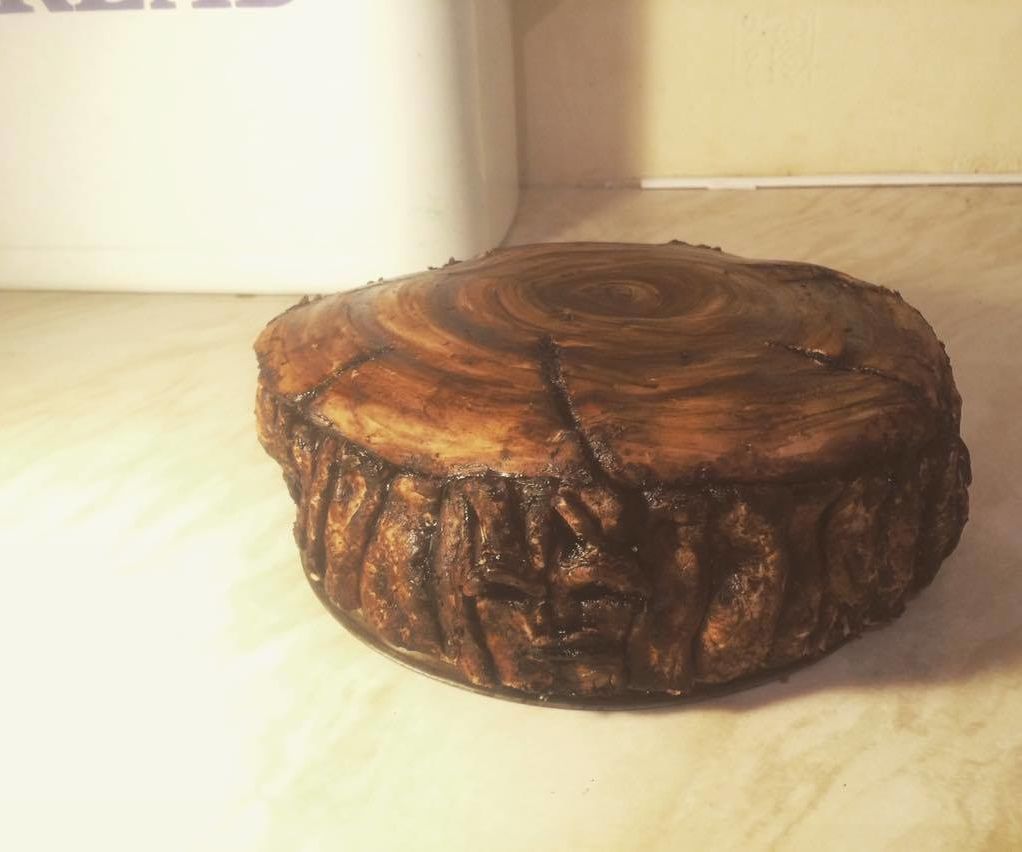 Evil Fondant Tree Stump Marble Cake 